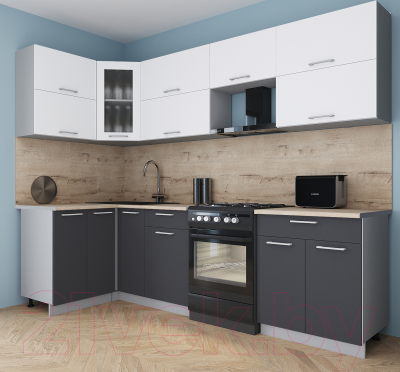 Кухонный гарнитур Интерлиния Мила Gloss 60-12x27