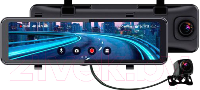 Видеорегистратор-зеркало TrendVision CarPlay Mirror (черный) - фото