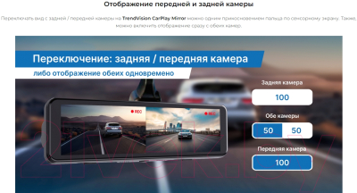 Видеорегистратор-зеркало TrendVision CarPlay Mirror (черный)