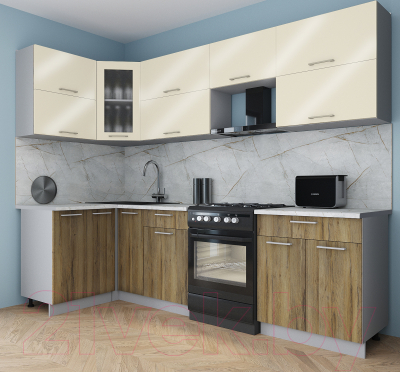 Кухонный гарнитур Интерлиния Мила Gloss 60-12x27