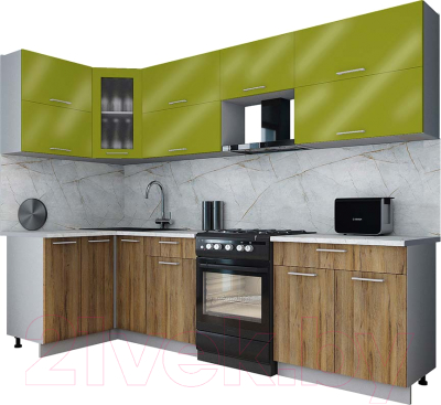 Кухонный гарнитур Интерлиния Мила Gloss 60-12x28 - фото