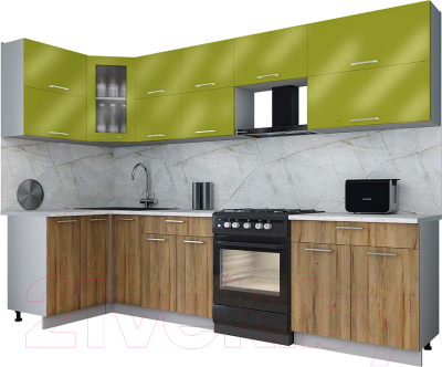 Кухонный гарнитур Интерлиния Мила Gloss 60-12x30 - фото