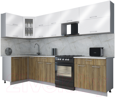 Кухонный гарнитур Интерлиния Мила Gloss 60-12x31 - фото