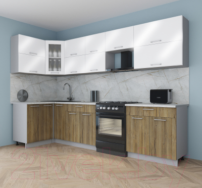 Кухонный гарнитур Интерлиния Мила Gloss 60-12x31