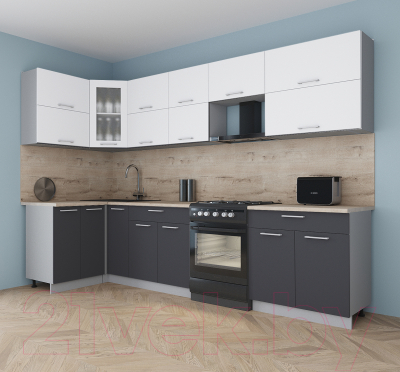 Кухонный гарнитур Интерлиния Мила Gloss 60-12x31