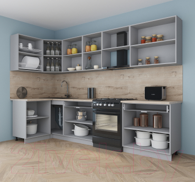 Кухонный гарнитур Интерлиния Мила Gloss 60-12x31