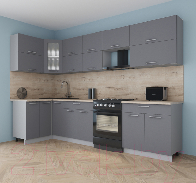 Кухонный гарнитур Интерлиния Мила Gloss 60-12x31