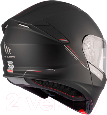 Мотошлем MT Helmets Genesis SV Solid A1 (S, матовый черный)