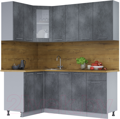 Кухонный гарнитур Интерлиния Мила 12x19 - фото