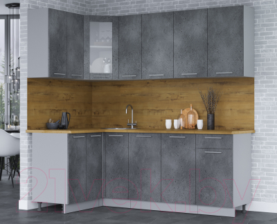 Кухонный гарнитур Интерлиния Мила 12x21