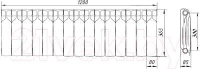 Радиатор биметаллический BiLux Plus R300