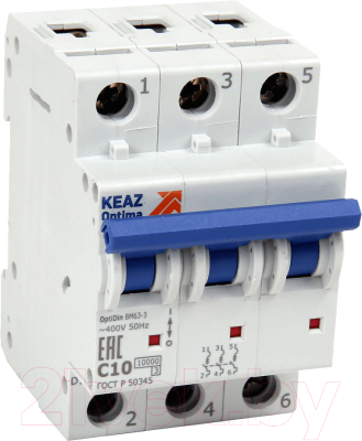 Выключатель автоматический КЭАЗ OptiDin BM63-3C13-10-УХЛ3 / 249255 - фото