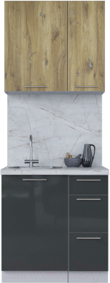 Кухонный гарнитур Интерлиния Мила Пластик 0.8 А - фото