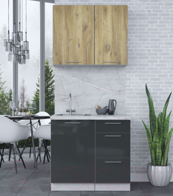 Кухонный гарнитур Интерлиния Мила Пластик 0.9 А