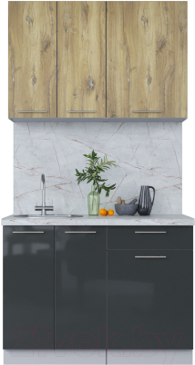 Кухонный гарнитур Интерлиния Мила Пластик 1.1 А - фото