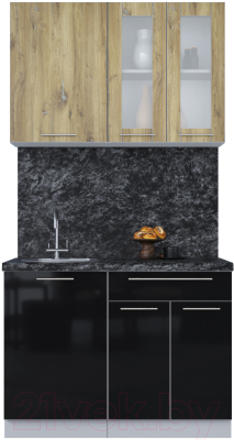 Кухонный гарнитур Интерлиния Мила Пластик 1.1 Б - фото