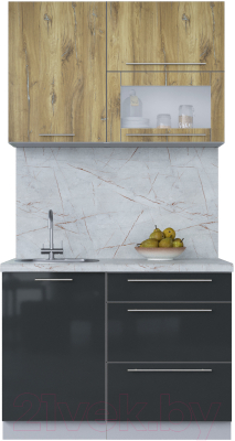 Кухонный гарнитур Интерлиния Мила Пластик 1.1 В - фото