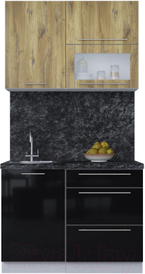 Кухонный гарнитур Интерлиния Мила Пластик 1.1 В - фото