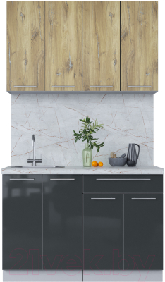 Кухонный гарнитур Интерлиния Мила Пластик 1.2 А - фото