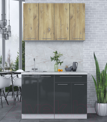 Кухонный гарнитур Интерлиния Мила Пластик 1.2 А