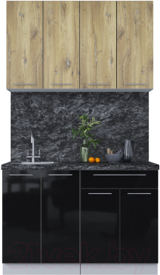 Кухонный гарнитур Интерлиния Мила Пластик 1.2 А - фото