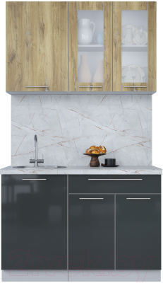 Кухонный гарнитур Интерлиния Мила Пластик 1.2 Б - фото
