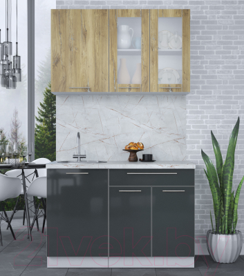 Кухонный гарнитур Интерлиния Мила Пластик 1.2 Б