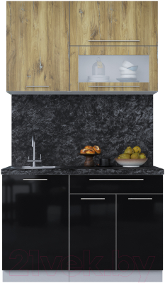 Кухонный гарнитур Интерлиния Мила Пластик 1.2 В - фото