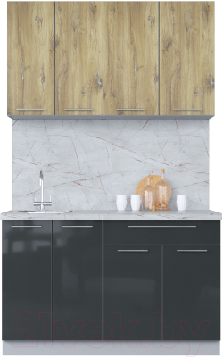 Кухонный гарнитур Интерлиния Мила Пластик 1.3 А - фото