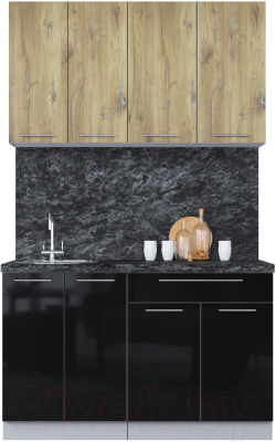 Кухонный гарнитур Интерлиния Мила Пластик 1.3 А - фото