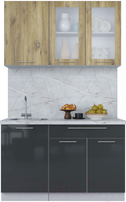 Кухонный гарнитур Интерлиния Мила Пластик 1.3 Б - фото