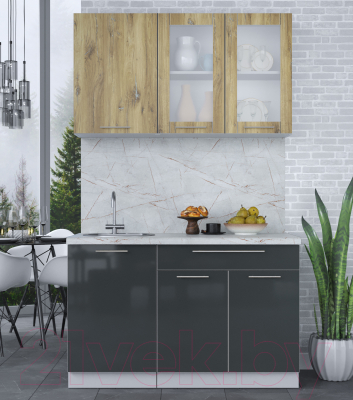 Кухонный гарнитур Интерлиния Мила Пластик 1.3 Б