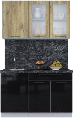 Кухонный гарнитур Интерлиния Мила Пластик 1.3 Б - фото