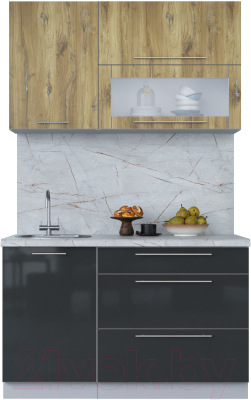 Кухонный гарнитур Интерлиния Мила Пластик 1.3 В - фото