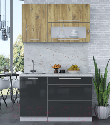 Кухонный гарнитур Интерлиния Мила Пластик 1.3 В