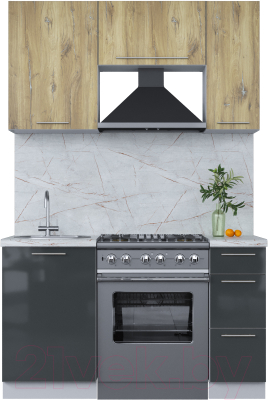 Кухонный гарнитур Интерлиния Мила Пластик 1.4 А - фото