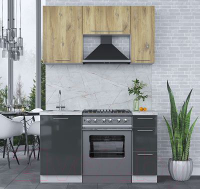 Кухонный гарнитур Интерлиния Мила Пластик 1.4 А