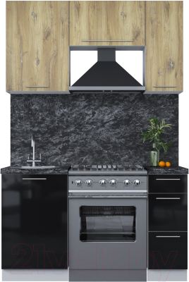 Кухонный гарнитур Интерлиния Мила Пластик 1.4 А - фото