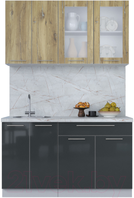 Кухонный гарнитур Интерлиния Мила Пластик 1.4 Б - фото