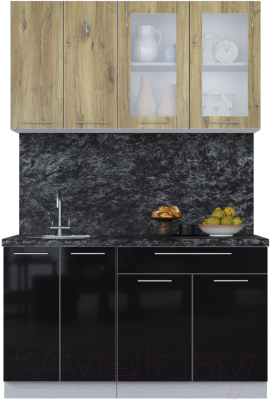 Кухонный гарнитур Интерлиния Мила Пластик 1.4 Б - фото