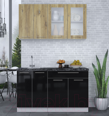 Кухонный гарнитур Интерлиния Мила Пластик 1.4 Б