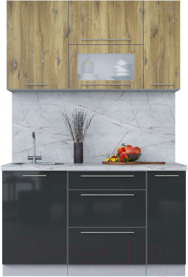 Кухонный гарнитур Интерлиния Мила Пластик 1.4 В - фото