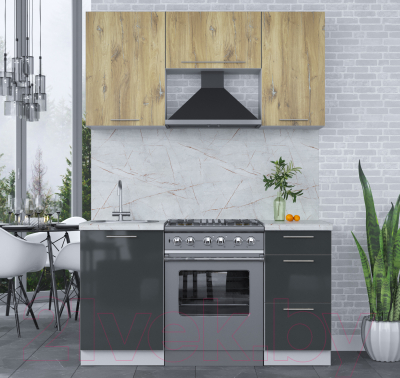 Кухонный гарнитур Интерлиния Мила Пластик 1.5 А