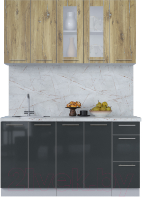 Кухонный гарнитур Интерлиния Мила Пластик 1.5 Б - фото