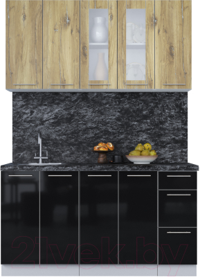 Кухонный гарнитур Интерлиния Мила Пластик 1.5 Б - фото