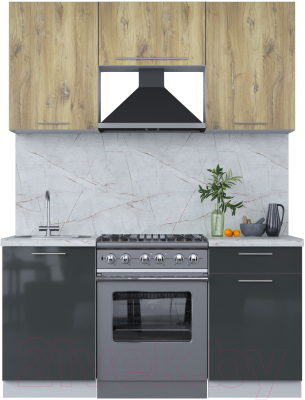 Кухонный гарнитур Интерлиния Мила Пластик 1.6 А - фото