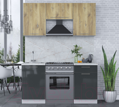 Кухонный гарнитур Интерлиния Мила Пластик 1.6 А