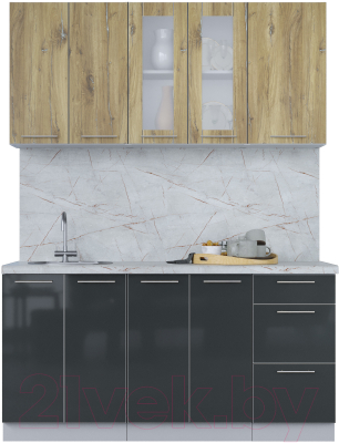 Кухонный гарнитур Интерлиния Мила Пластик 1.6 Б - фото