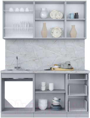 Кухонный гарнитур Интерлиния Мила Пластик 1.6 Б
