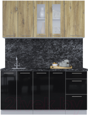 Кухонный гарнитур Интерлиния Мила Пластик 1.6 Б - фото